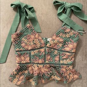 Lovers and Friends Peplum lace crop top